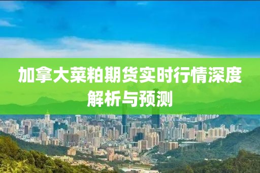 加拿大菜粕期货实时行情深度解析与预测