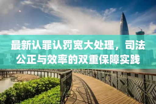 最新认罪认罚宽大处理，司法公正与效率的双重保障实践