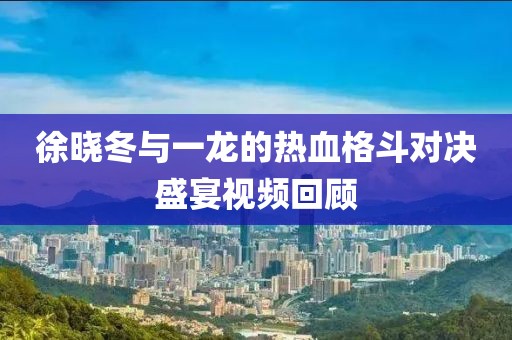 徐晓冬与一龙的热血格斗对决盛宴视频回顾