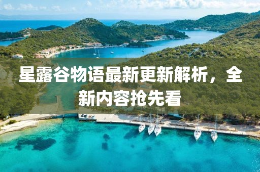 星露谷物语最新更新解析，全新内容抢先看