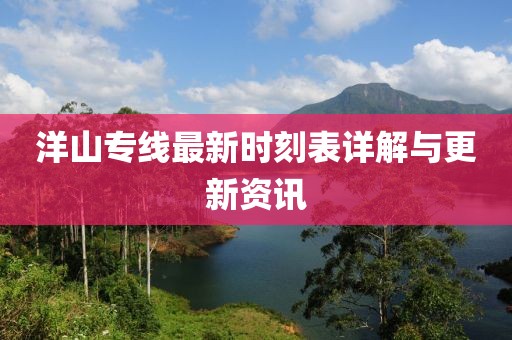 洋山专线最新时刻表详解与更新资讯