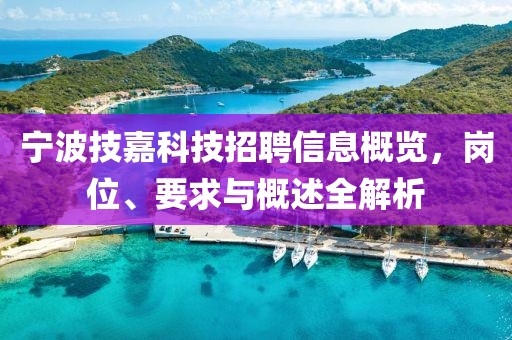 宁波技嘉科技招聘信息概览，岗位、要求与概述全解析