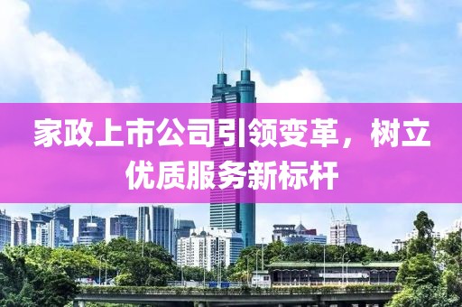 家政上市公司引领变革，树立优质服务新标杆