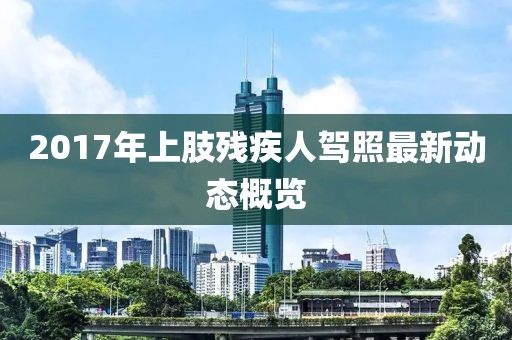 2017年上肢残疾人驾照最新动态概览