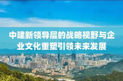 中建新领导层的战略视野与企业文化重塑引领未来发展