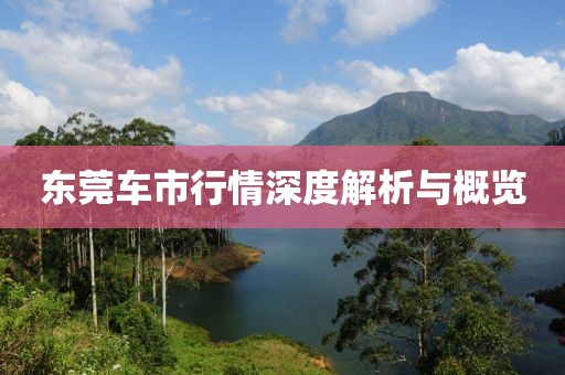 东莞车市行情深度解析与概览
