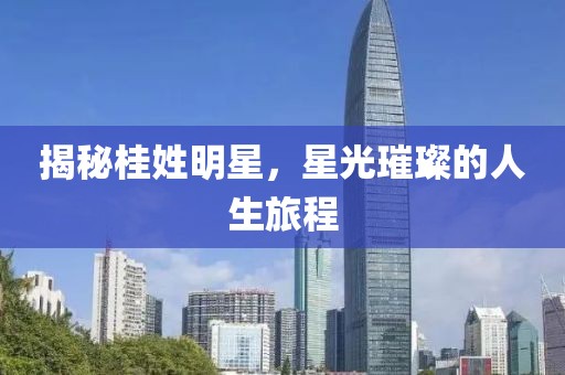 揭秘桂姓明星，星光璀璨的人生旅程
