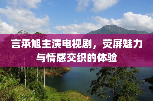 言承旭主演电视剧，荧屏魅力与情感交织的体验