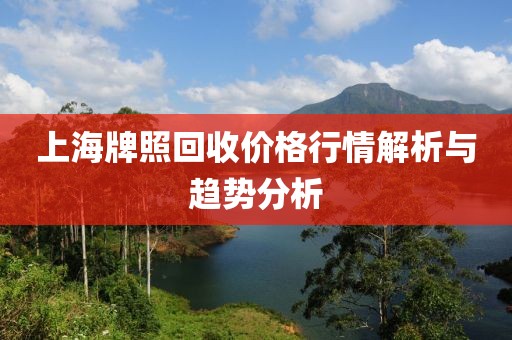 上海牌照回收价格行情解析与趋势分析