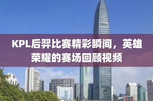 KPL后羿比赛精彩瞬间，英雄荣耀的赛场回顾视频