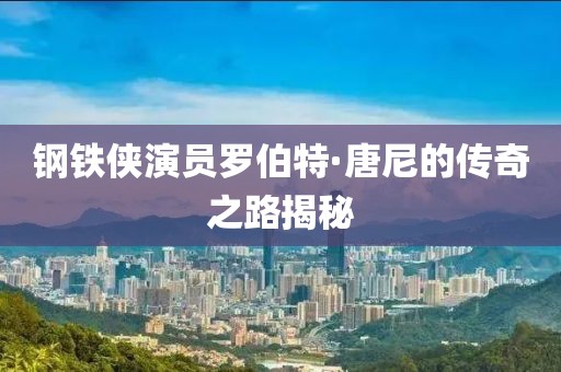 钢铁侠演员罗伯特·唐尼的传奇之路揭秘