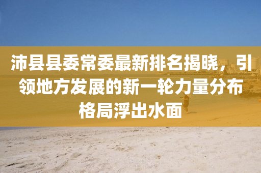 沛县县委常委最新排名揭晓，引领地方发展的新一轮力量分布格局浮出水面