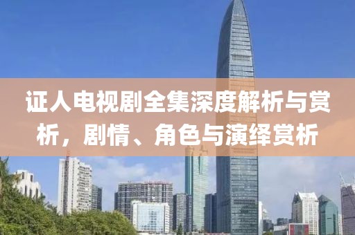 证人电视剧全集深度解析与赏析，剧情、角色与演绎赏析