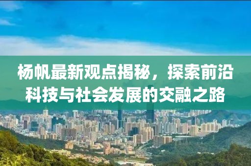 杨帆最新观点揭秘，探索前沿科技与社会发展的交融之路