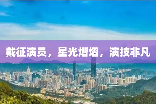 戴征演员，星光熠熠，演技非凡