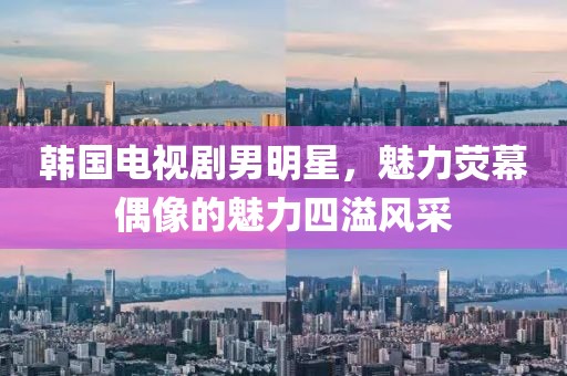韩国电视剧男明星，魅力荧幕偶像的魅力四溢风采