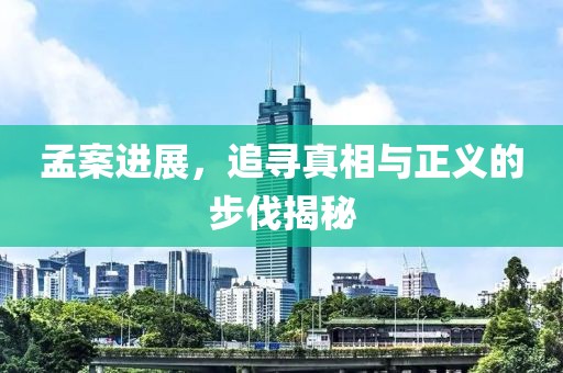 孟案进展，追寻真相与正义的步伐揭秘