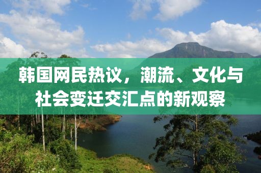 韩国网民热议，潮流、文化与社会变迁交汇点的新观察