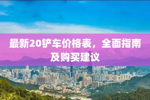 最新20铲车价格表，全面指南及购买建议