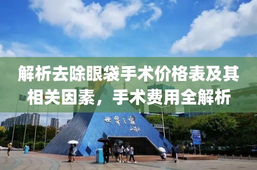 解析去除眼袋手术价格表及其相关因素，手术费用全解析