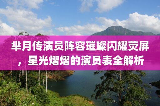 芈月传演员阵容璀璨闪耀荧屏，星光熠熠的演员表全解析