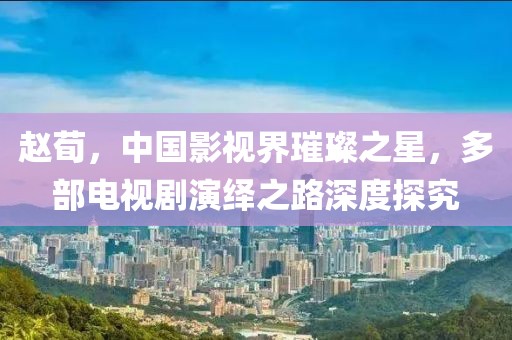 赵荀，中国影视界璀璨之星，多部电视剧演绎之路深度探究