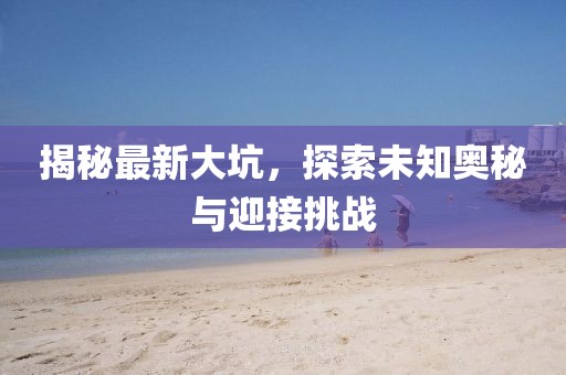 揭秘最新大坑，探索未知奥秘与迎接挑战