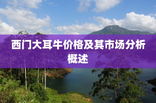 西门大耳牛价格及其市场分析概述