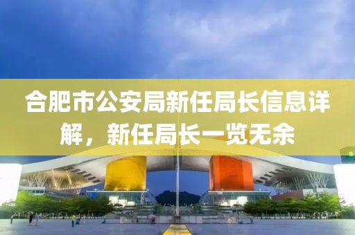 合肥市公安局新任局长信息详解，新任局长一览无余