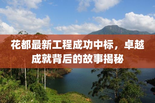 花都最新工程成功中标，卓越成就背后的故事揭秘