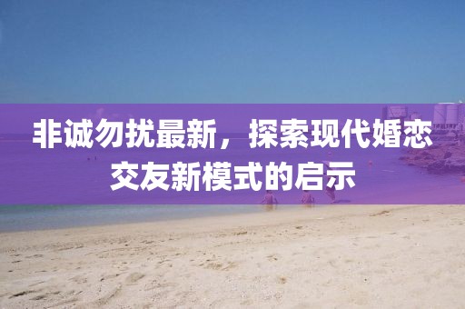 非诚勿扰最新，探索现代婚恋交友新模式的启示