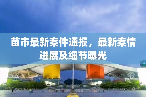 苗市最新案件通报，最新案情进展及细节曝光