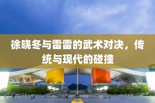 徐晓冬与雷雷的武术对决，传统与现代的碰撞