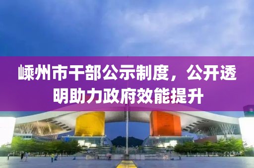 嵊州市干部公示制度，公开透明助力政府效能提升