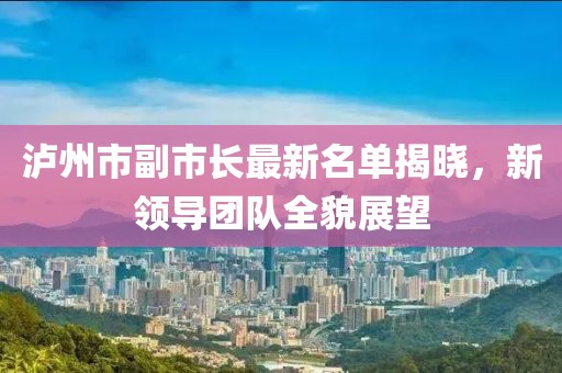 泸州市副市长最新名单揭晓，新领导团队全貌展望