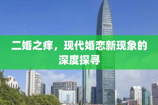 二婚之痒，现代婚恋新现象的深度探寻