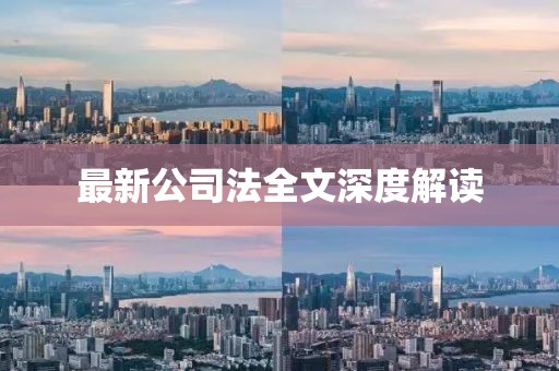 最新公司法全文深度解读