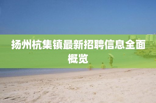 扬州杭集镇最新招聘信息全面概览