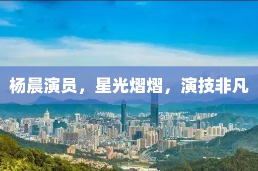 杨晨演员，星光熠熠，演技非凡