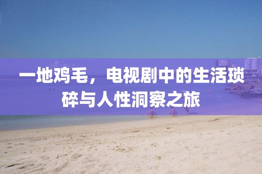 一地鸡毛，电视剧中的生活琐碎与人性洞察之旅