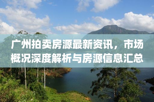 广州拍卖房源最新资讯，市场概况深度解析与房源信息汇总
