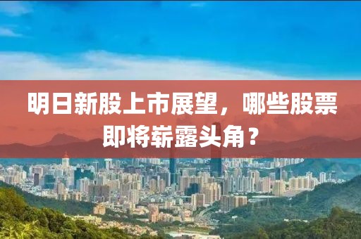 明日新股上市展望，哪些股票即将崭露头角？