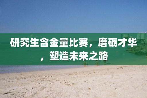 研究生含金量比赛，磨砺才华，塑造未来之路