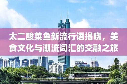 太二酸菜鱼新流行语揭晓，美食文化与潮流词汇的交融之旅