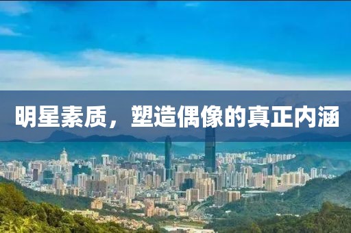 明星素质，塑造偶像的真正内涵