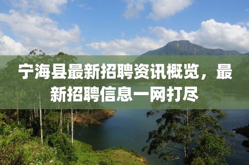宁海县最新招聘资讯概览，最新招聘信息一网打尽