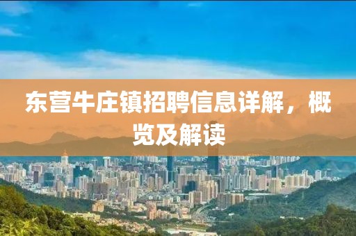 东营牛庄镇招聘信息详解，概览及解读